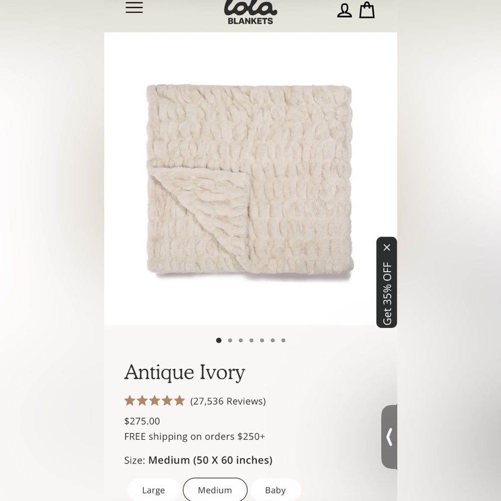 The Lola Blanket in Antique Ivory